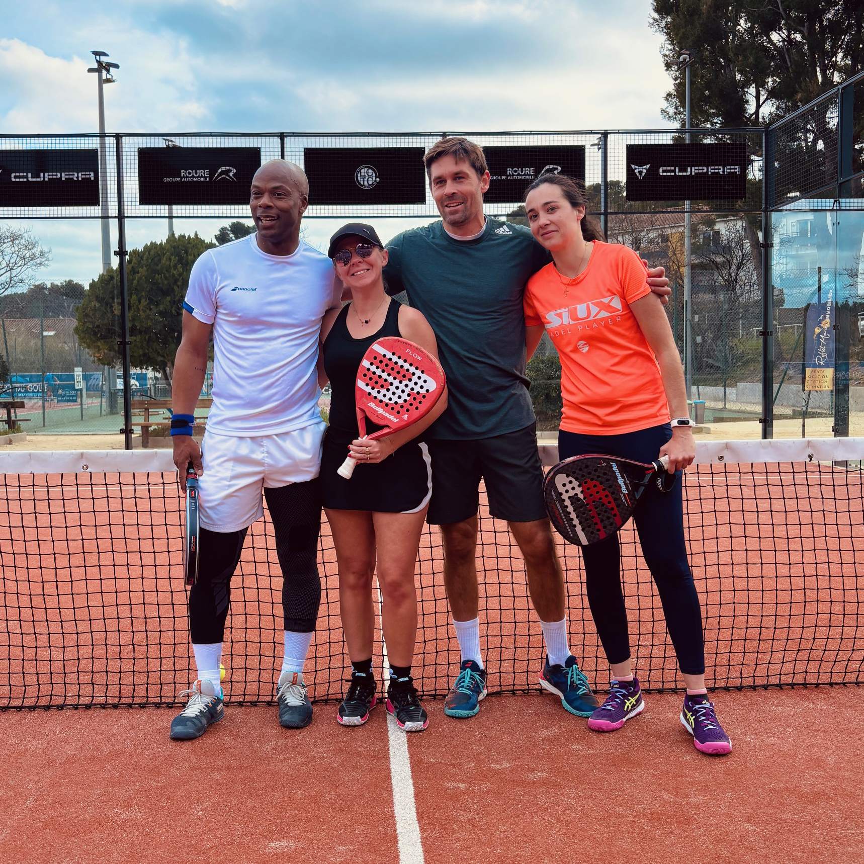 Sylvain Wiltord et Aude Amsellem en tournoi de padel