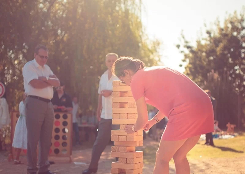 Jeu en bois pour animation mariage